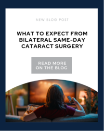 Blog title and a woman sitting on her couch